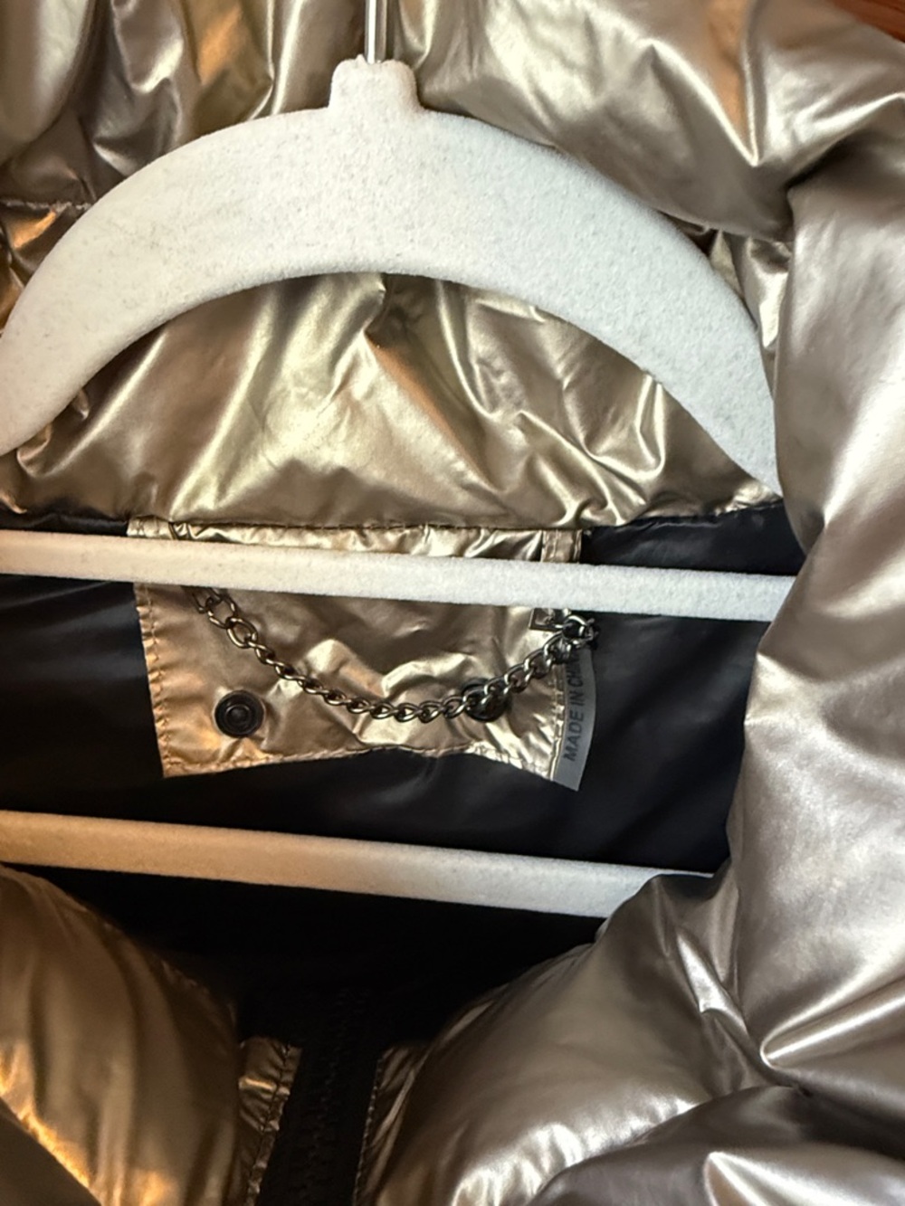 Metallic Gold Puffer Jacket - Picture 3 of 5